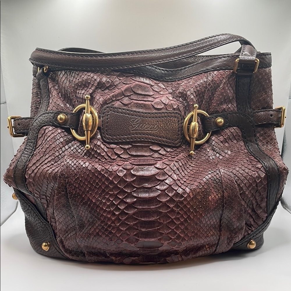 Gucci Brown Python Leather Women's Bag - image 1